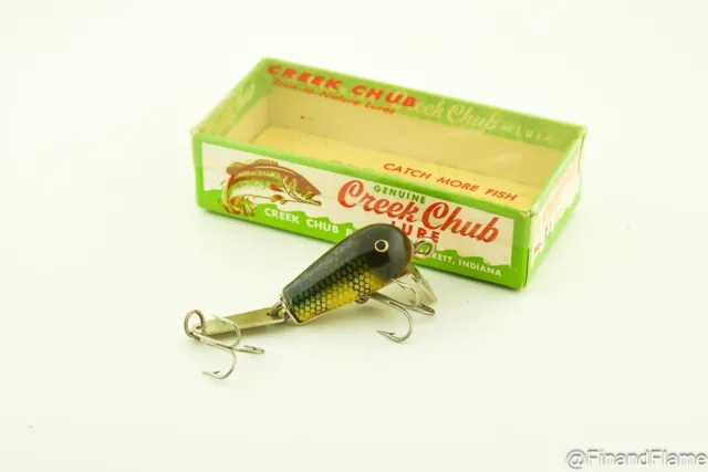 VINTAGE CREEK CHUB Spoon Tail MInnow Antique Fishing Lure in Box