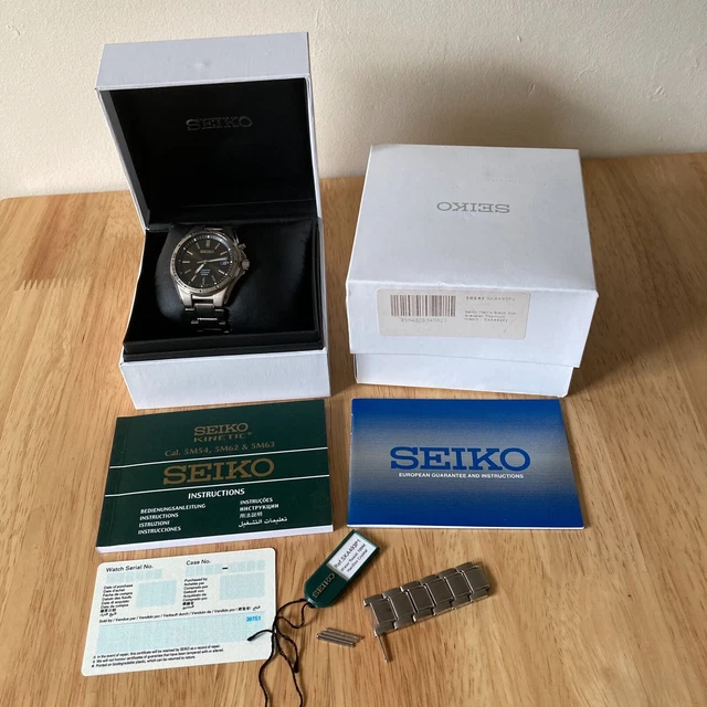 SEIKO KINETIC WATCH Titanium 100m SKA493P1 Mens Black Dial Quartz