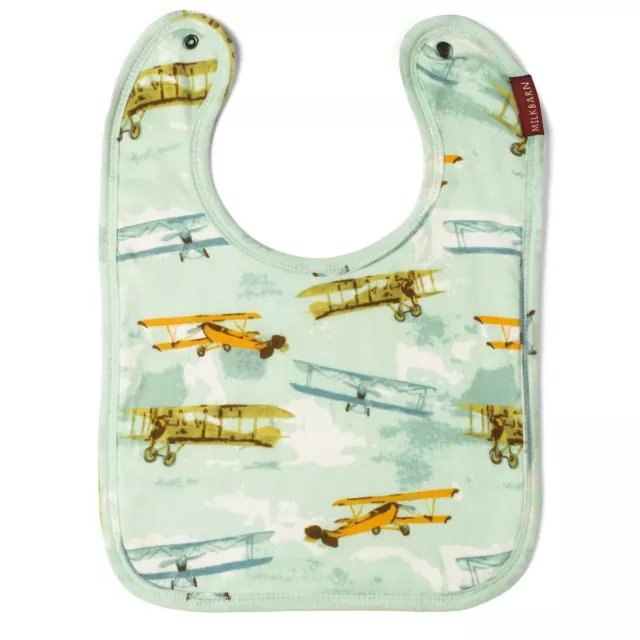 Milkbarn Vintage Planes Organic Cotton Three-Layer Traditional Bib