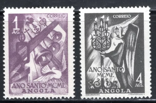 Angola Stamp Scott #331-332, Holy Year Issue, Set of 2, MLH, SCV$7.60