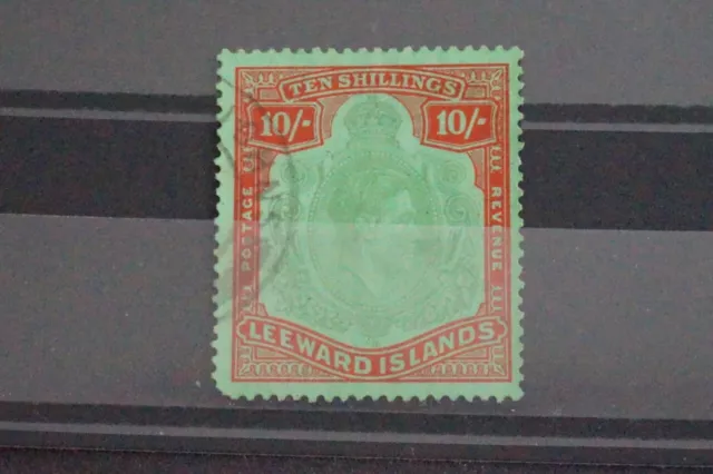 Leeward Islands - 1938-51 10/- Green and Red/Green Fine Used