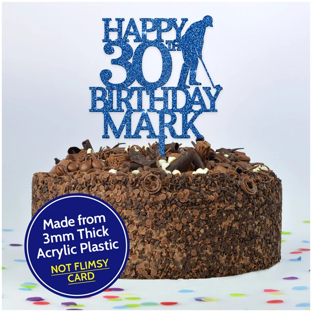 PERSONALISED GOLFER GOLF Happy Birthday Cake Topper for Him Son Dad