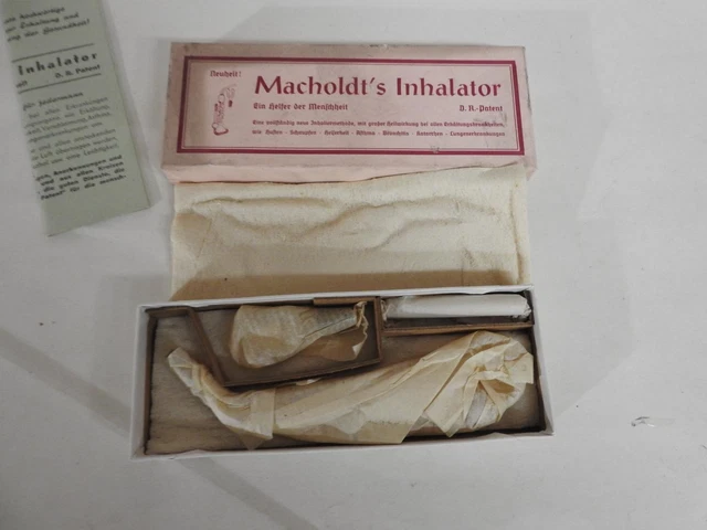 Rar DR Patent Macholdt`s Inhalator OVP   (E55)