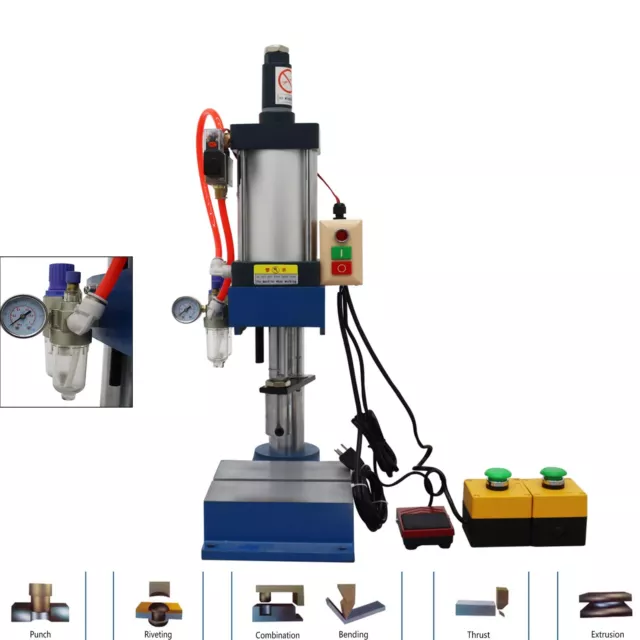 1100Lb Pneumatic Punch Press No Display Controller Punching Machine w/Foot Switc