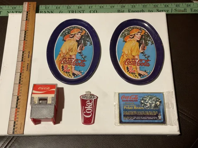 Lot of Coca Cola Memorabilia - tip tray, keychain, Buddy L jukebox