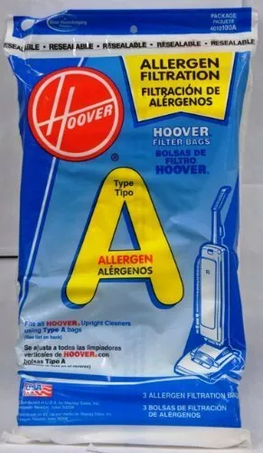Hoover Filter Bags Type A Allergen Filtration 4010100A