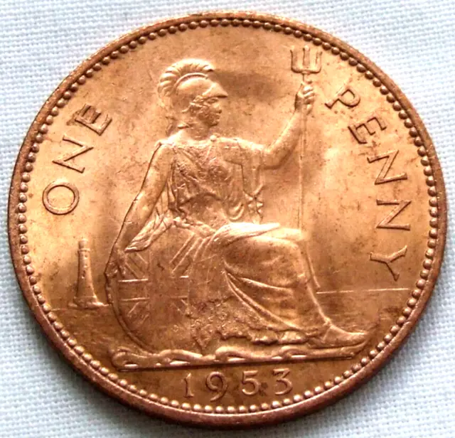 1953 Lovely, Rare British Penny, Superb Coin - FREE POSTAGE  (178AM)