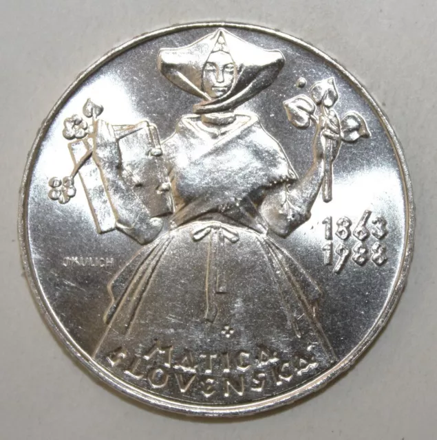 A3 - Czechoslovakia 500 Kr ND (1988) Brilliant Uncirculated Silver Coin - Matica