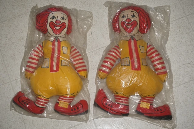 Lot of 2 Vintage McDonalds Ronald McDonald Stuffed Pillow Plush Toy Doll 15" NOS Lot of 2 Vintage McDonalds Ronald McDonald Stuffed Pillow Plush Toy Doll 15" NOS