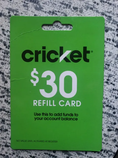 Crikect Wireless $30 Refill Card For Prepaid Service Fast Direct Refill