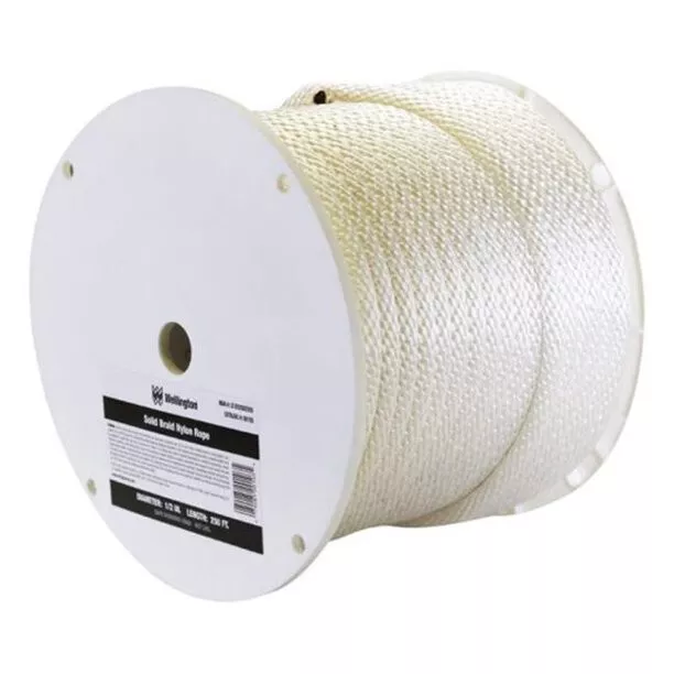 Solid Braid Nylon Rope Marine Utility Dock Lines Cargo Tie Down 1/2" x 250'