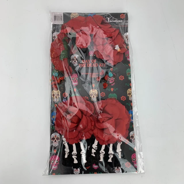 Day of The Dead Kit Headband Glovers Earrings Costume New