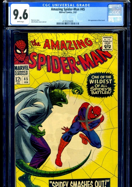 Amazing Spider-Man #45 Cgc 9.6 White Pages (2/67) Return Of The Lizard!