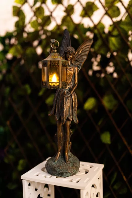 Fairy LED Garden Ornament Large Winged Angel Lantern Outdoor Statue Decor