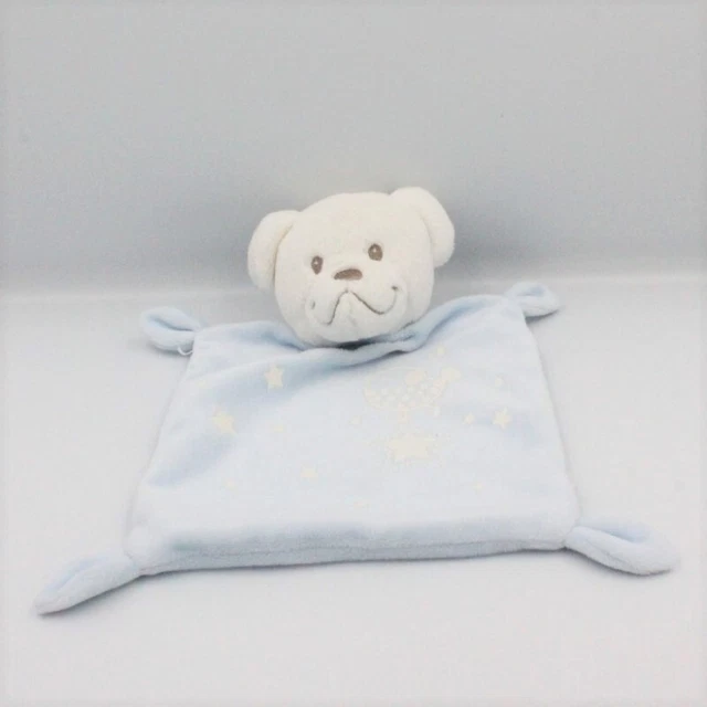 Doudou luminescent plat ours bleu oiseau étoiles NICOTOY - 22071