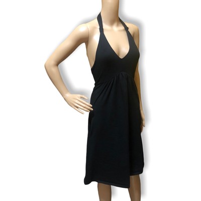 Victoria's Secret VS Bra Tops Halter Dress Sz S Black Stretch Bodycon Beach