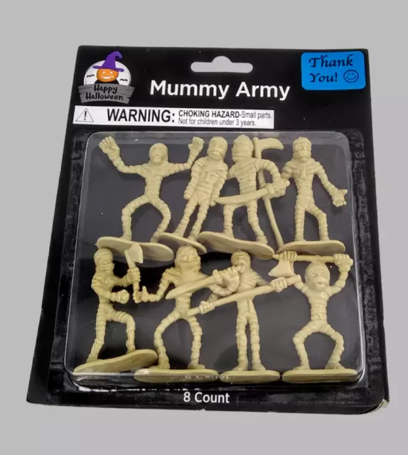 Halloween Mummy Army Toy Figures 8 ct Characters Plastic Mini Toppers Figure 3+ 3