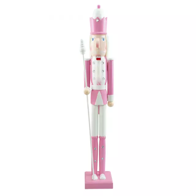 Casse-Noisette en Bois Soldat 90H 433018 Décorations de Noël Rose avec Sceptre