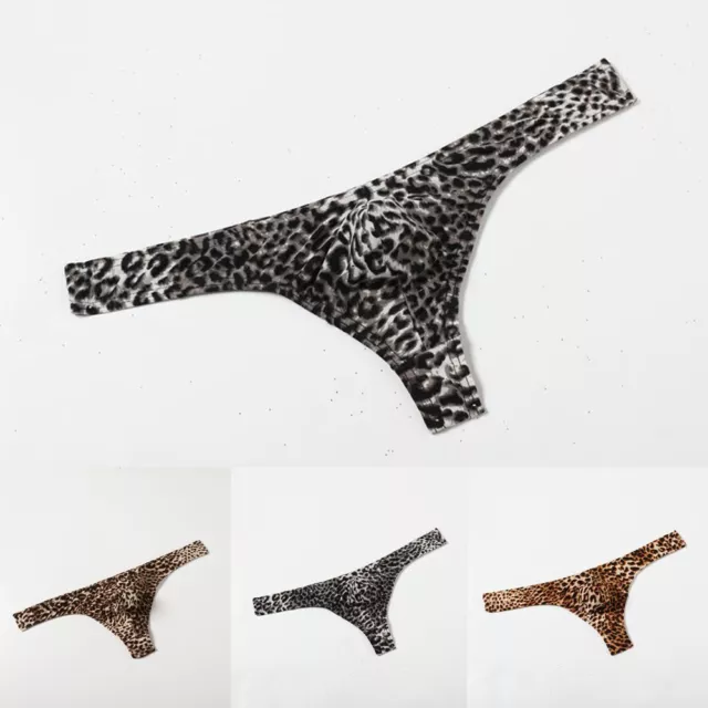 MENS G STRING Thong Underwear Extreme Micro Bikini Tanga Leopard Print ...