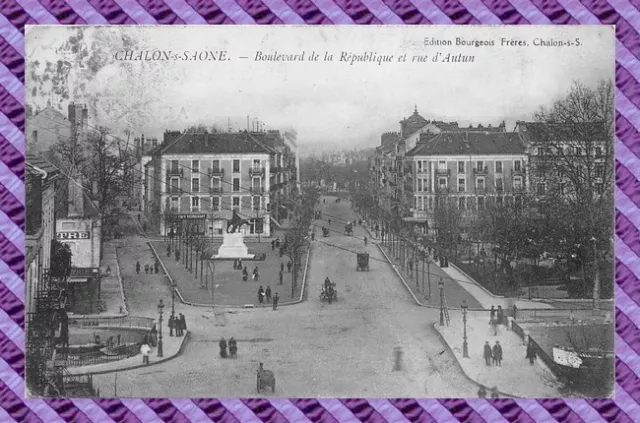 CPA 51 - CHALON-sur-SAONE - Boulevard de la republique et rue d'autun