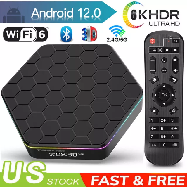 2024 Upgraded T95Z Plus Smart Android 12.0 TV Box Quad Core 6K HD Stream Player