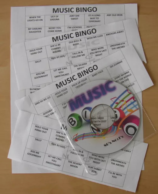 Bingo Music Bingo Game "Rock On Vol: 1" diseñado para pacientes con demencia / Alzheimer 2