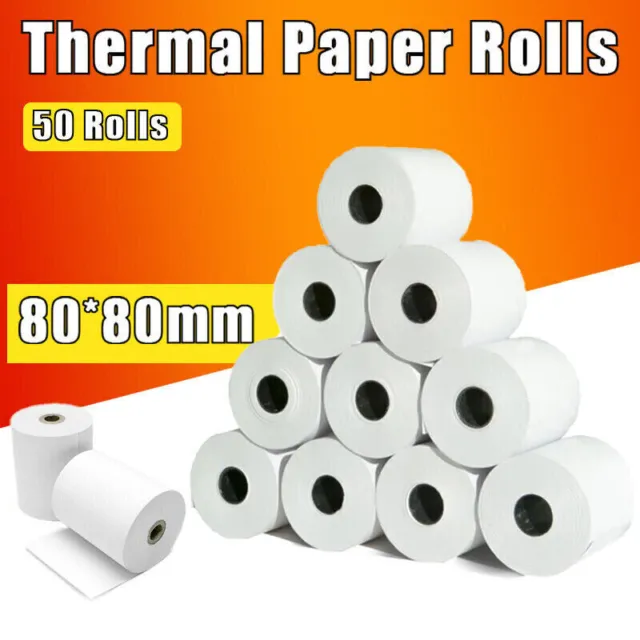 50 Rolls 80x80mm Thermal Paper Cash Register Receipt Roll SUPER CHEAP AU STOCK