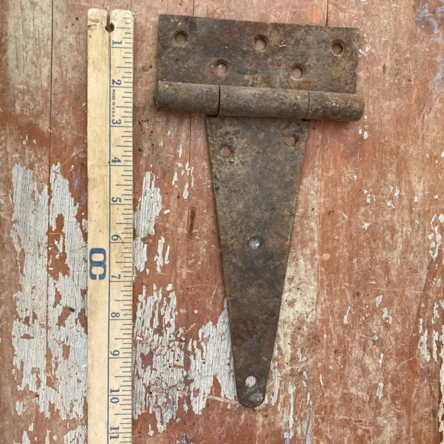 Vintage Barn Door Hinge Large Strap Cast Iron 10" in x 5.5" in