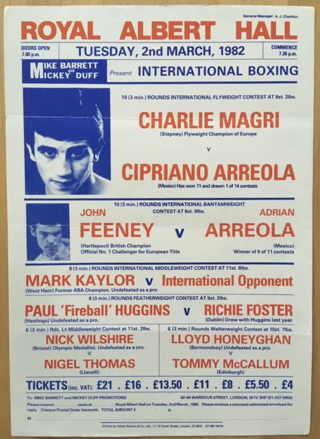 Superb Rare Charlie Magri Vs Cipriano Arreola Original Handbill Poster 1982!!