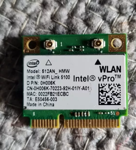 Intel 512AN HMW Notebook Modul WLAN 0H006K WiFi PCIE Adapter Wireless gebraucht