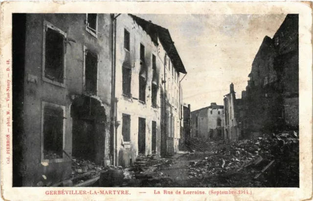 CPA AK Militaire GERBEVILLER.La-MARTYR - La Rue de Lorraine (362563)