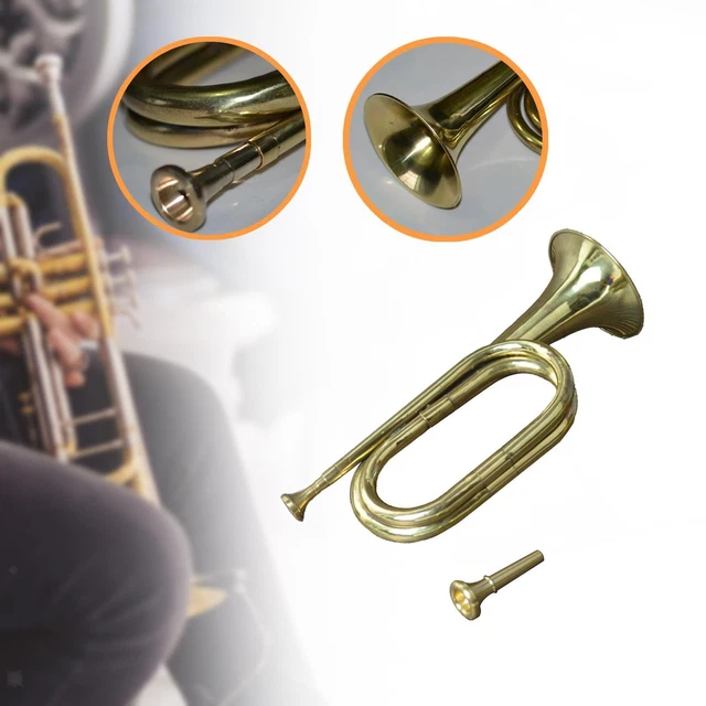 Clairon Trompette Portable Plaqué Or - Instrument Cuivre La Bémol Rétro Pour Débutants