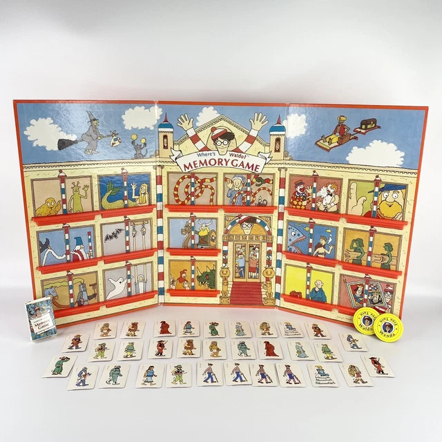 VINTAGE 1991 MATTEL Where's Waldo? Memory Game Board Game Wenda Woof