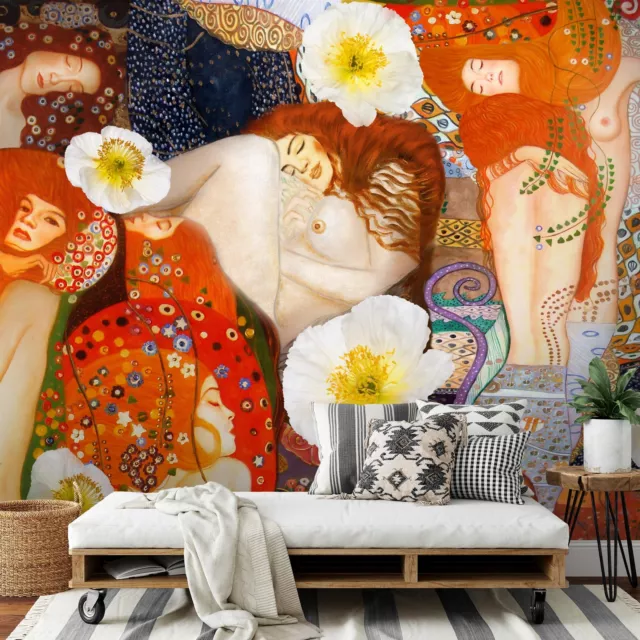 Fototapete Klimt Baum des Lebens Wohnzimmer Schlafzimmer Orange Vlies 9429a