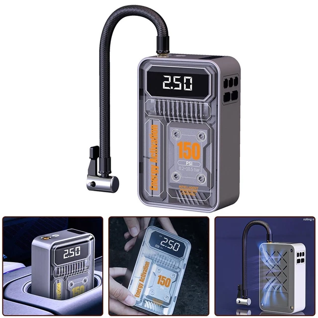 Compresseur D'air Portable Olvy - Gonfleur Sans Fil 12V Pour Pneus, Ballons, Matelas - 150 PSI, écran Numérique