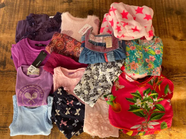Enorme pacchetto di vestiti per ragazze età 4-5 Ted Baker, Primark, F&F, Zara ecc. 15 pezzi