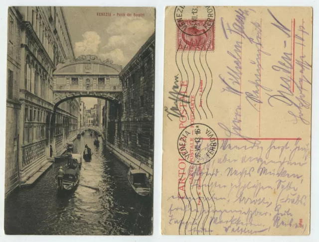 85544 - Venezia - Ponte dei Sospiri - postcard, run 16.7.1913