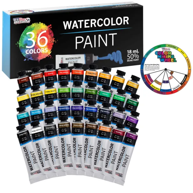 Premium Japanese Watercolor Paint Set Include 40 Solid, Metallic and Neon  Colors