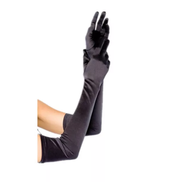 BLACK Women Evening Party Wedding Opera Arm Finger Elbow Long Satin Gloves USA