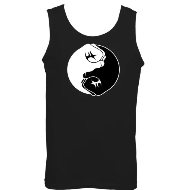 Yin Yang Fists Mens Martial Arts Vest MMA Top UFC Kick Boxing Muay Thai Gym