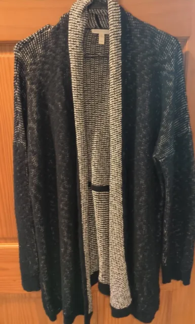 Eileen Fisher Open Front Cotton Long Sweater Size Medium