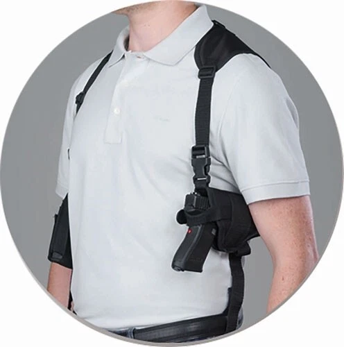 Bulldog Deluxe Hztl-Shoulder Holster Ambi 2.5-3.75" Bbl'S Black Wshd3