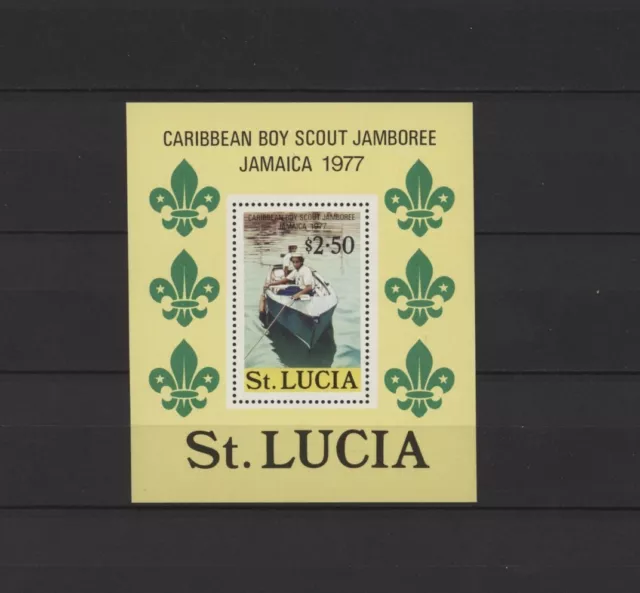 14580 ST LUCIA MNH** 1977 Scout Jamboree s/s