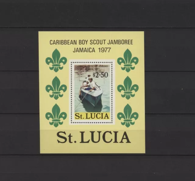 14580 st Lucia MNH 1977 Scout Jamboree S/S