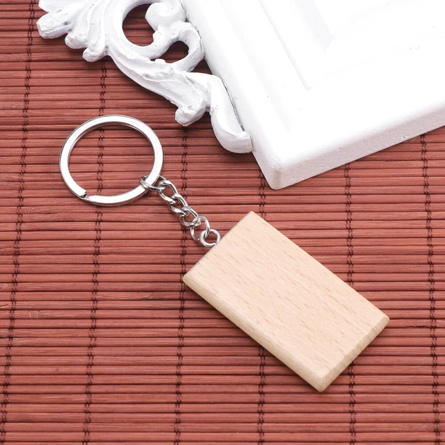 2 Pcs Porte-clés Homme Décor De Porte-clés Décor Bois Rectangle