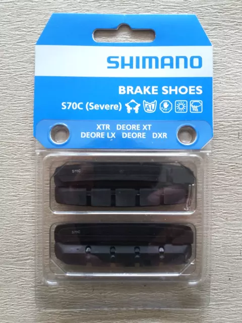 Shimano S70C Bremsbeläge / Bremsgummis für Cartridge Bremsschuhe, 2 Paar NEU+OVP