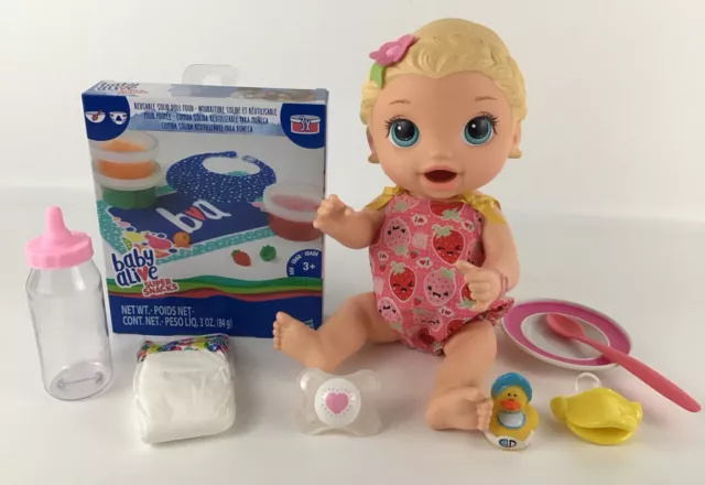 Baby Alive Super Snacks Snackin' Lily 12" Doll New Food Blonde Hasbro 2015