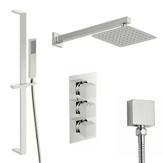 Mode Chrome Contemporary Square Concealed mixer shower