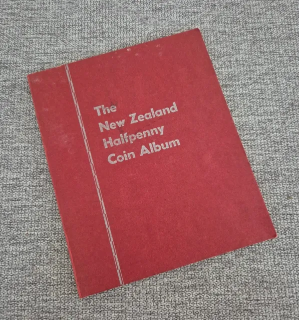 New Zealand (NZ) - Halfpenny Coin Album complete with coins includes RARE 1955