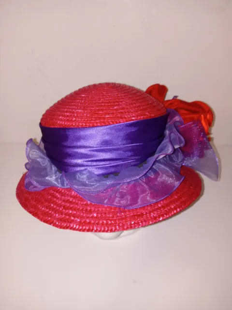 Red Hat Society Straw Hat Purple